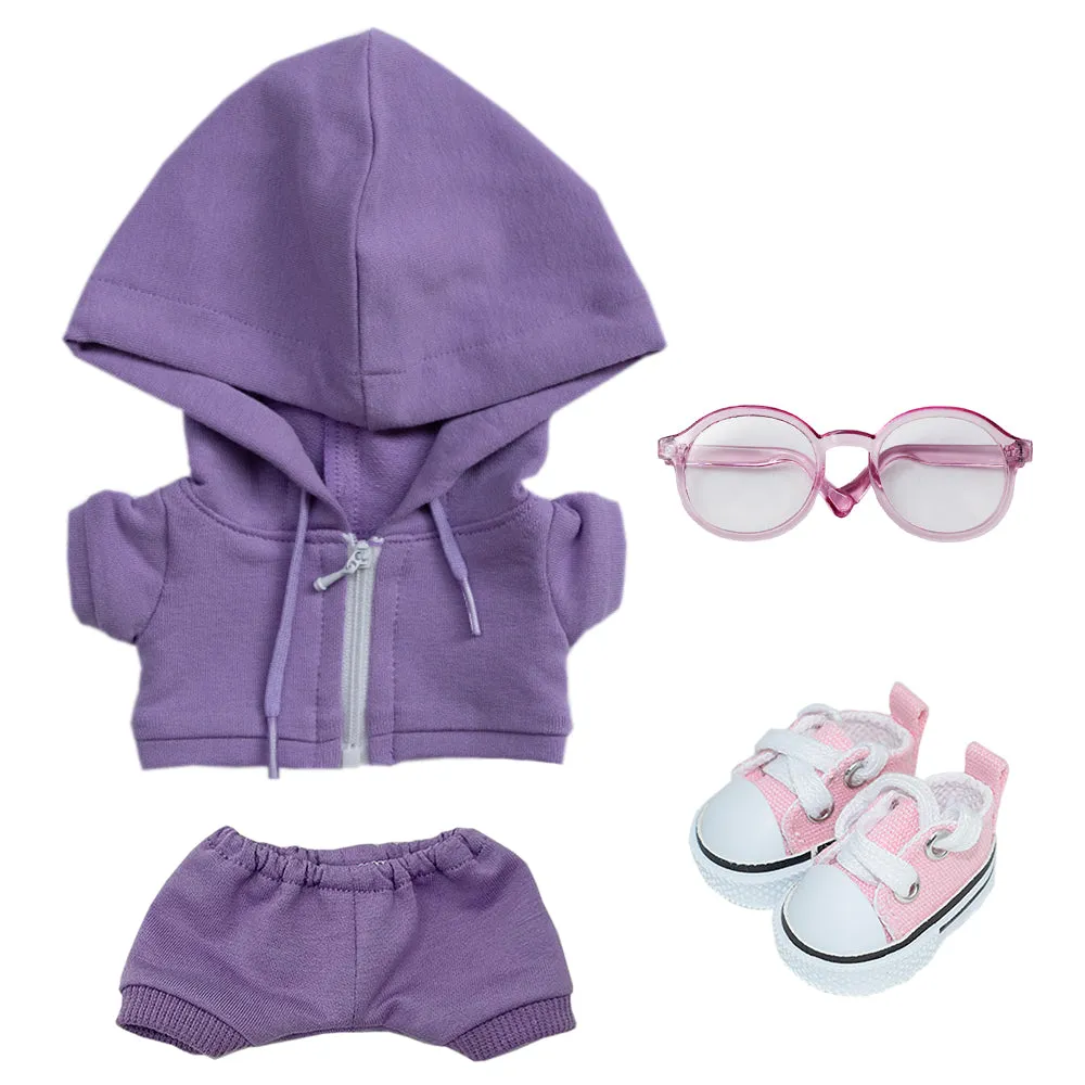 niannyyhouse 10cm 15cm 20cm Plush Doll Clothes Hoodie Pants Glasses Canvas Shoes Sportswear Outfit Soft Stuffed Toy Dressup