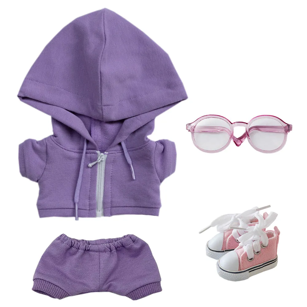 niannyyhouse 10cm 15cm 20cm Plush Doll Clothes Hoodie Pants Glasses Canvas Shoes Sportswear Outfit Soft Stuffed Toy Dressup