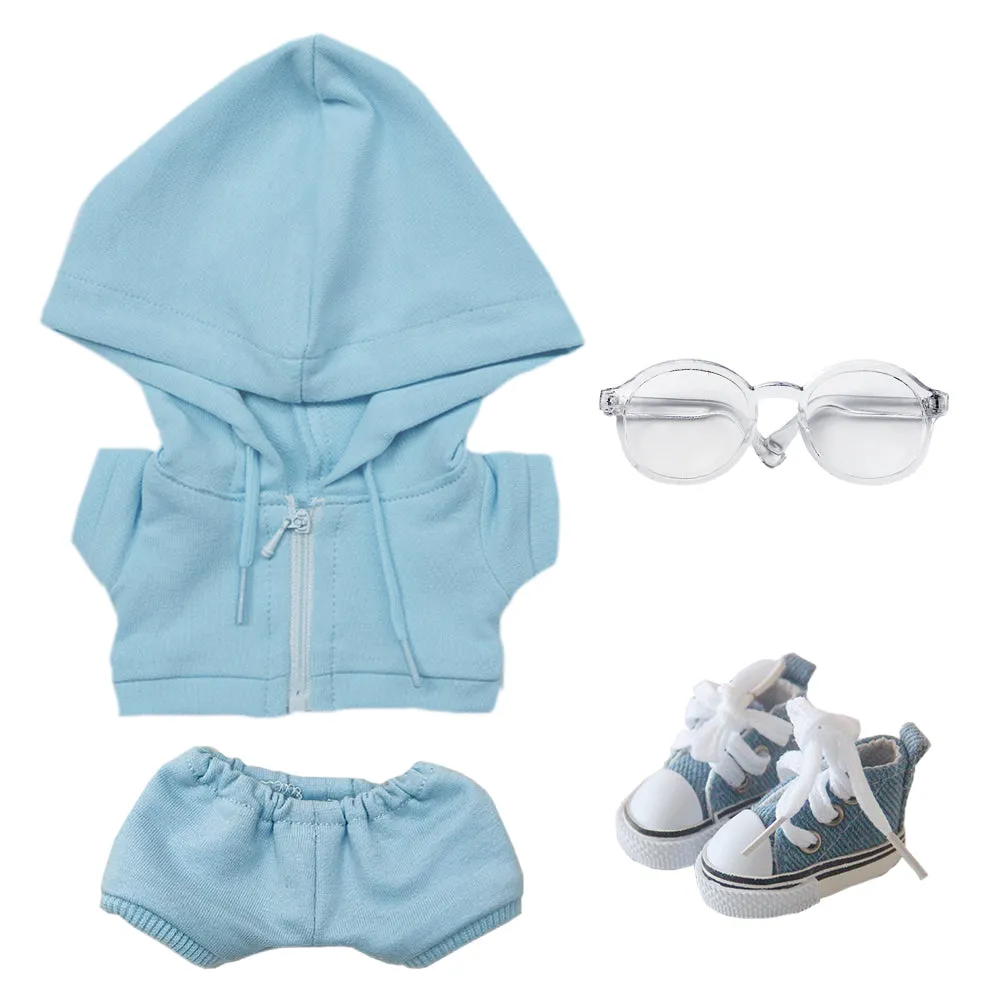 niannyyhouse 10cm 15cm 20cm Plush Doll Clothes Hoodie Pants Glasses Canvas Shoes Sportswear Outfit Soft Stuffed Toy Dressup