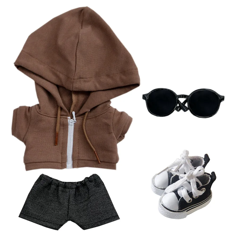 niannyyhouse 10cm 15cm 20cm Plush Doll Clothes Hoodie Pants Glasses Canvas Shoes Sportswear Outfit Soft Stuffed Toy Dressup