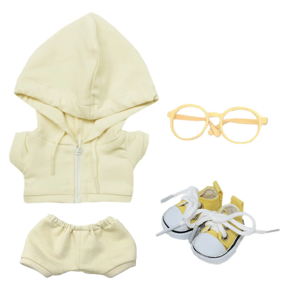 niannyyhouse 10cm 15cm 20cm Plush Doll Clothes Hoodie Pants Glasses Canvas Shoes Sportswear Outfit Soft Stuffed Toy Dressup