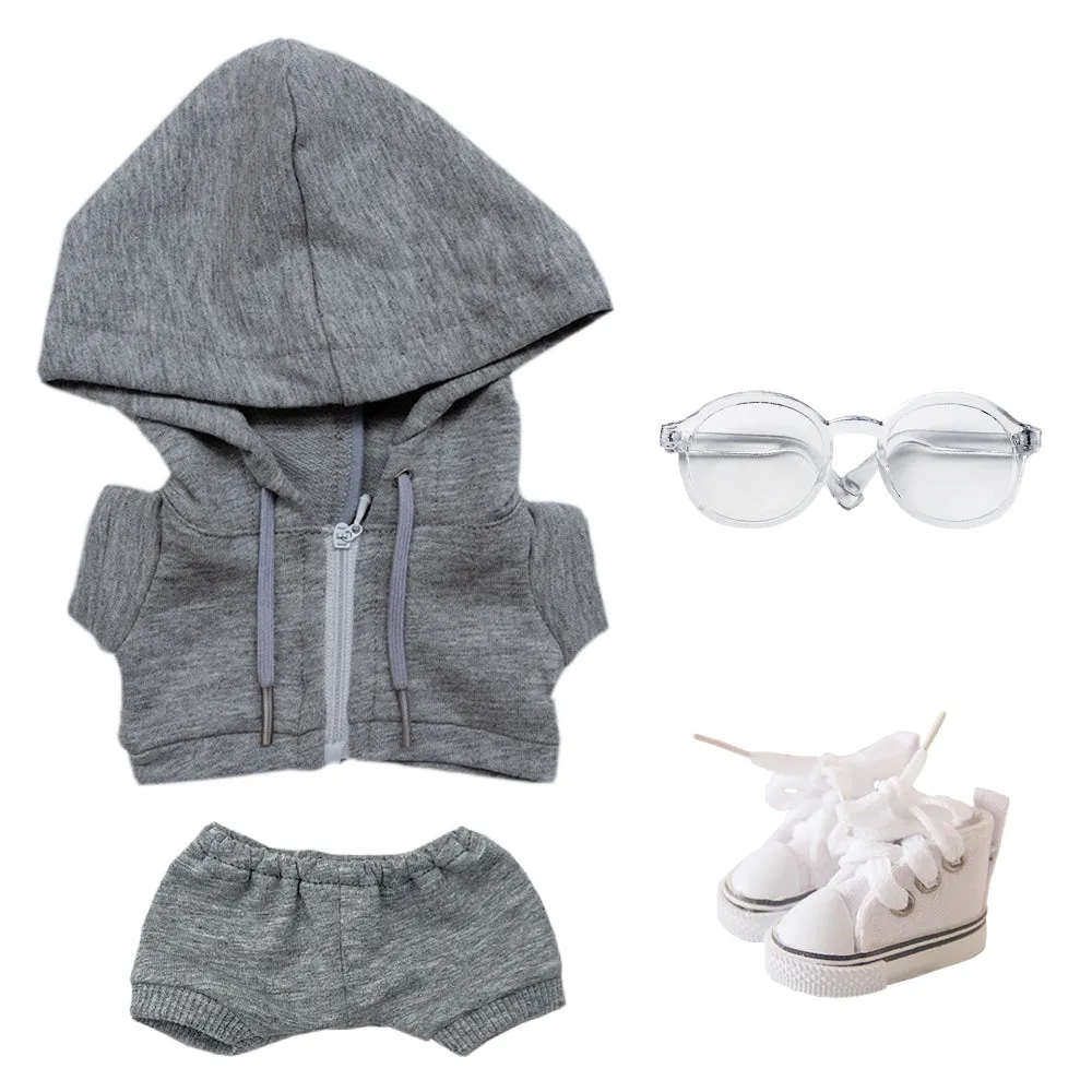 niannyyhouse 10cm 15cm 20cm Plush Doll Clothes Hoodie Pants Glasses Canvas Shoes Sportswear Outfit Soft Stuffed Toy Dressup
