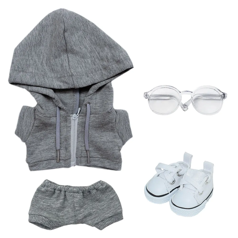 niannyyhouse 10cm 15cm 20cm Plush Doll Clothes Hoodie Pants Glasses Canvas Shoes Sportswear Outfit Soft Stuffed Toy Dressup