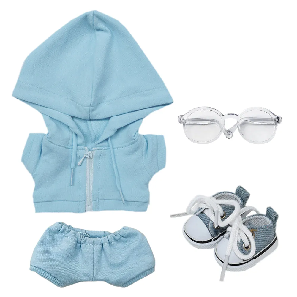 niannyyhouse 10cm 15cm 20cm Plush Doll Clothes Hoodie Pants Glasses Canvas Shoes Sportswear Outfit Soft Stuffed Toy Dressup