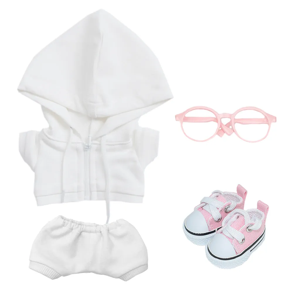 niannyyhouse 10cm 15cm 20cm Plush Doll Clothes Hoodie Pants Glasses Canvas Shoes Sportswear Outfit Soft Stuffed Toy Dressup