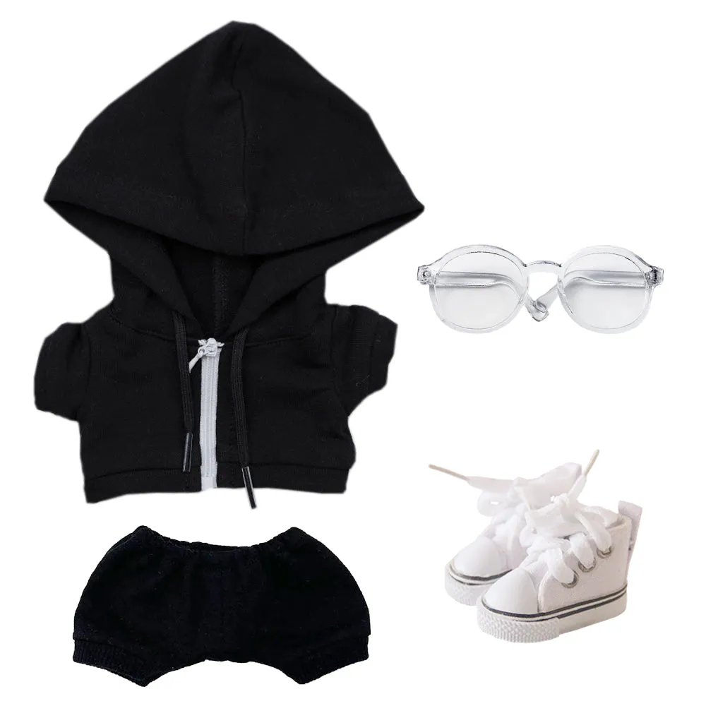 niannyyhouse 10cm 15cm 20cm Plush Doll Clothes Hoodie Pants Glasses Canvas Shoes Sportswear Outfit Soft Stuffed Toy Dressup