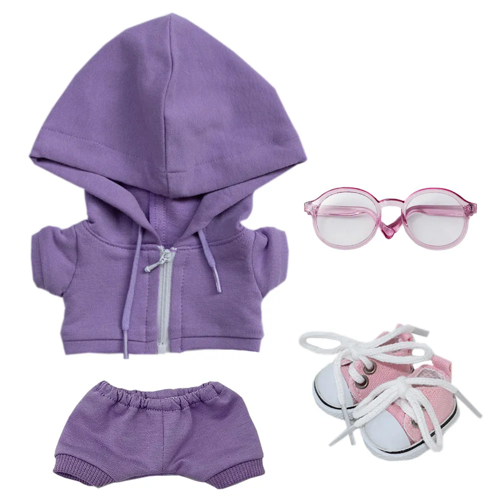 niannyyhouse 10cm 15cm 20cm Plush Doll Clothes Hoodie Pants Glasses Canvas Shoes Sportswear Outfit Soft Stuffed Toy Dressup