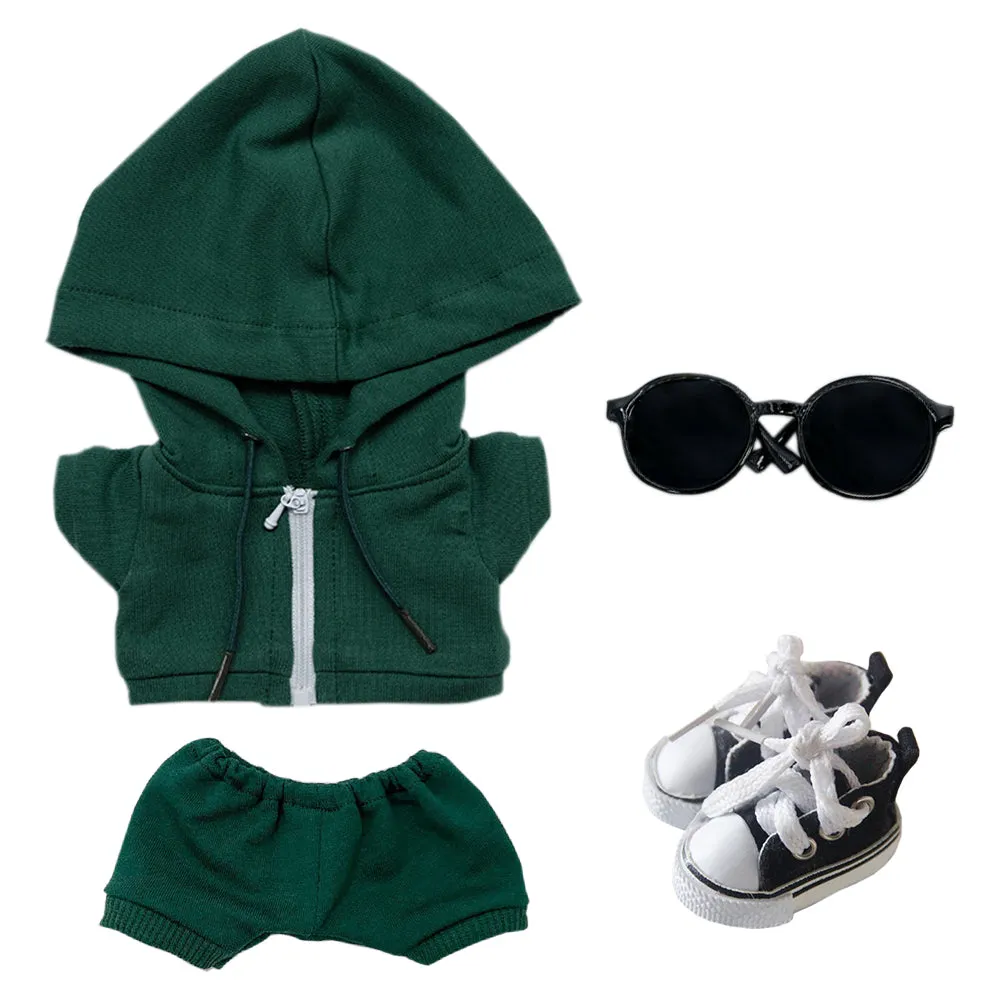 niannyyhouse 10cm 15cm 20cm Plush Doll Clothes Hoodie Pants Glasses Canvas Shoes Sportswear Outfit Soft Stuffed Toy Dressup