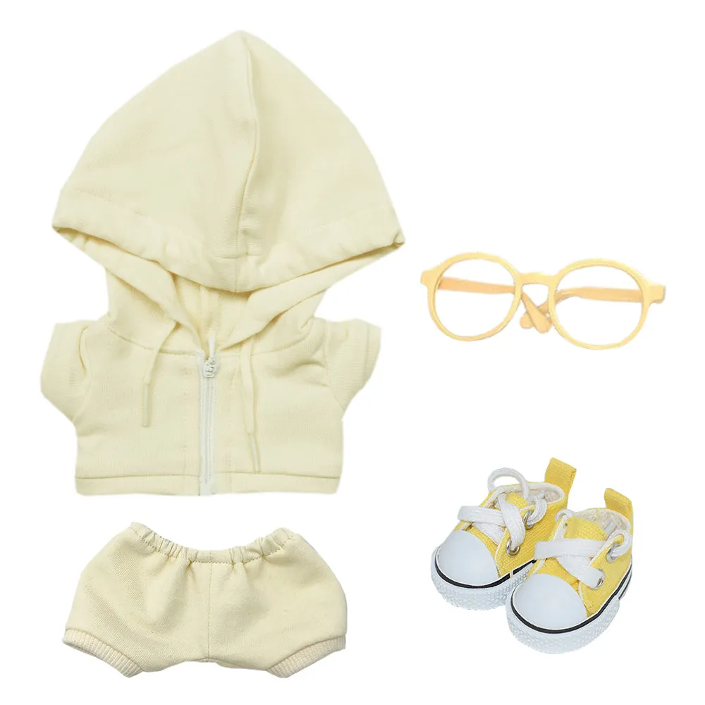 niannyyhouse 10cm 15cm 20cm Plush Doll Clothes Hoodie Pants Glasses Canvas Shoes Sportswear Outfit Soft Stuffed Toy Dressup