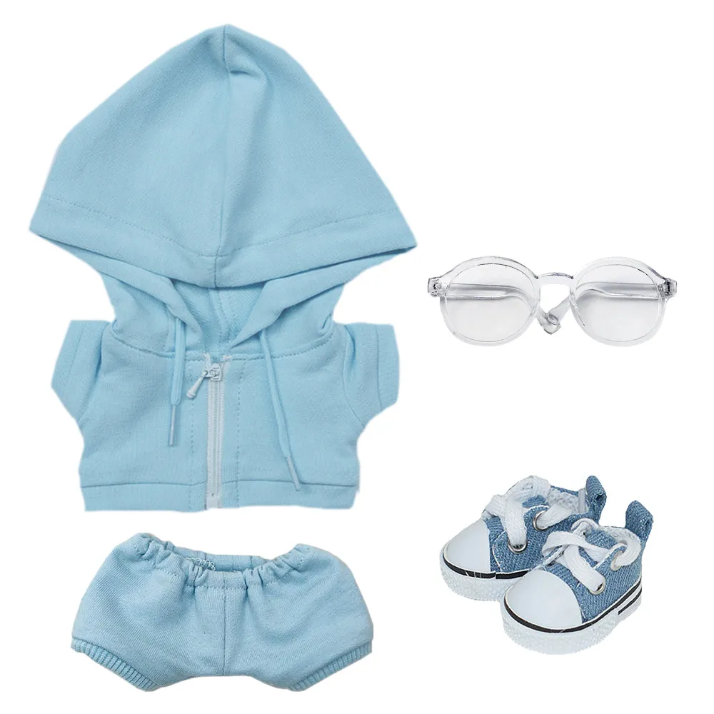 niannyyhouse 10cm 15cm 20cm Plush Doll Clothes Hoodie Pants Glasses Canvas Shoes Sportswear Outfit Soft Stuffed Toy Dressup