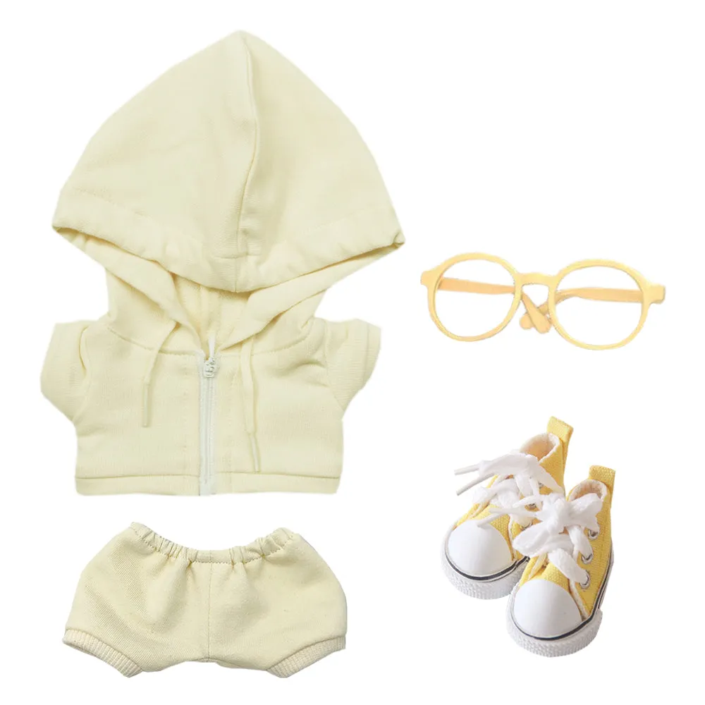 niannyyhouse 10cm 15cm 20cm Plush Doll Clothes Hoodie Pants Glasses Canvas Shoes Sportswear Outfit Soft Stuffed Toy Dressup