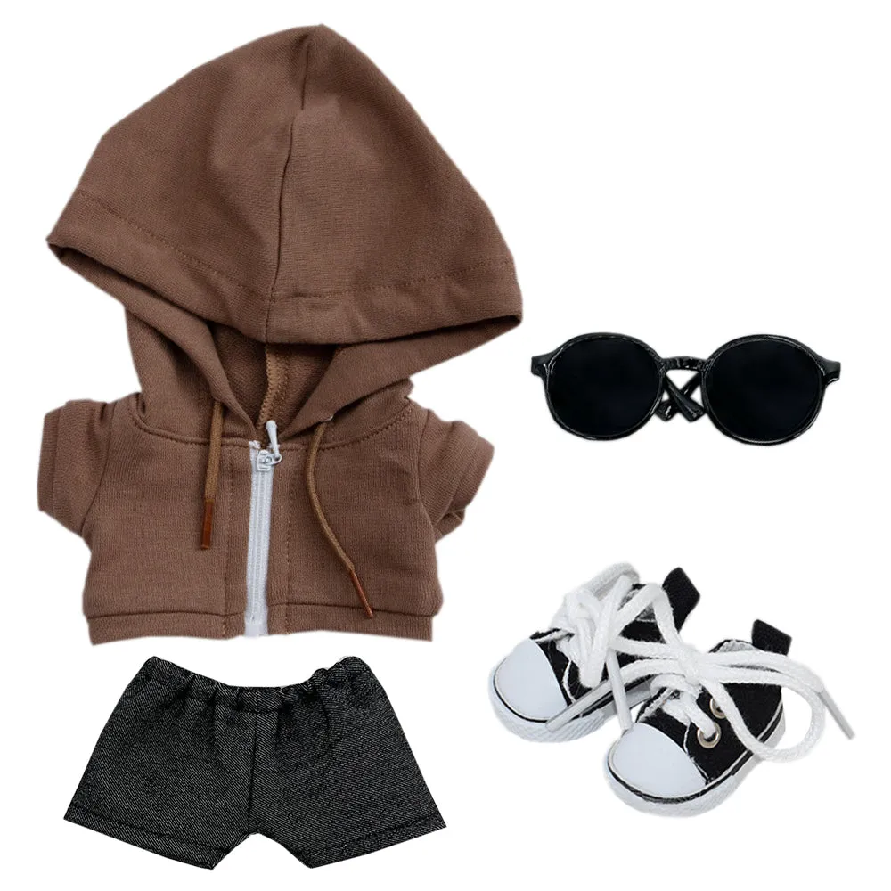 niannyyhouse 10cm 15cm 20cm Plush Doll Clothes Hoodie Pants Glasses Canvas Shoes Sportswear Outfit Soft Stuffed Toy Dressup