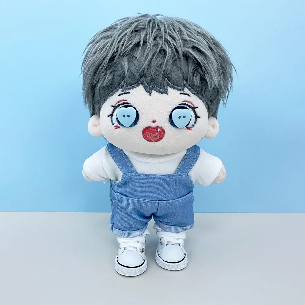 niannyyhouse 10cm 15cm 20cm Plush Doll Clothes Solid Color T-Shirt Denim Overalls Canvas Shoes Soft Stuffed Toy Dressup