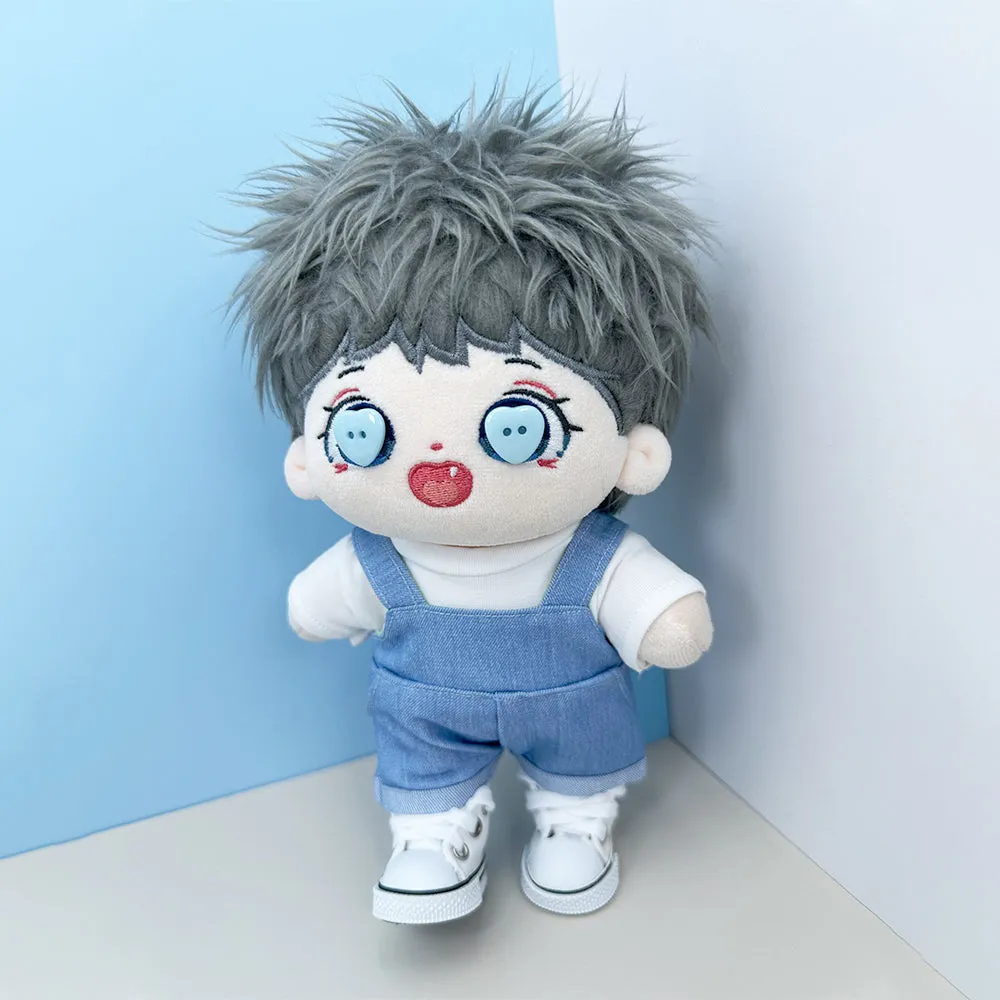 niannyyhouse 10cm 15cm 20cm Plush Doll Clothes Solid Color T-Shirt Denim Overalls Canvas Shoes Soft Stuffed Toy Dressup