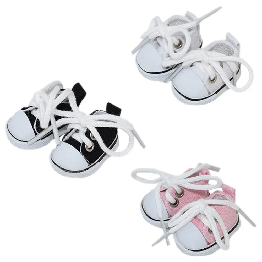 niannyyhouse 10cm Plush Doll 1/8BJD Canvas Shoes Length 3.8cm Stuffed Toy Dressup Gift