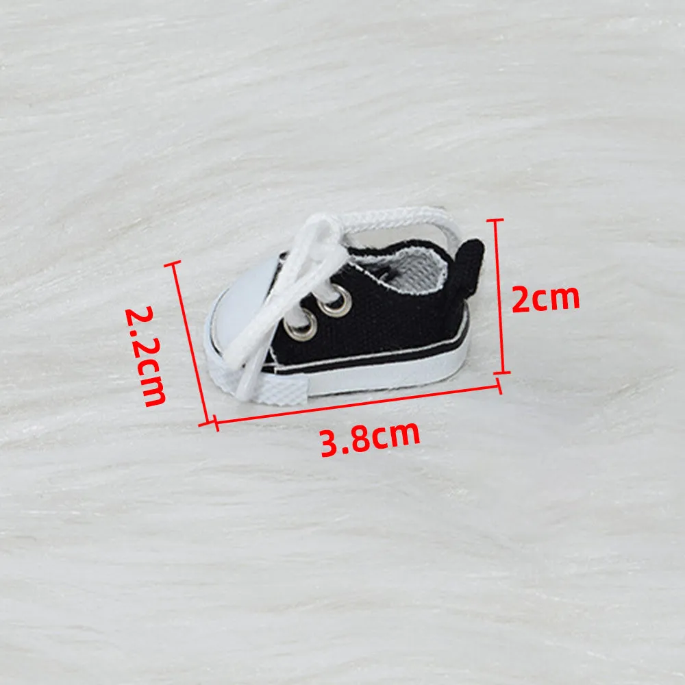 niannyyhouse 10cm Plush Doll 1/8BJD Canvas Shoes Length 3.8cm Stuffed Toy Dressup Gift