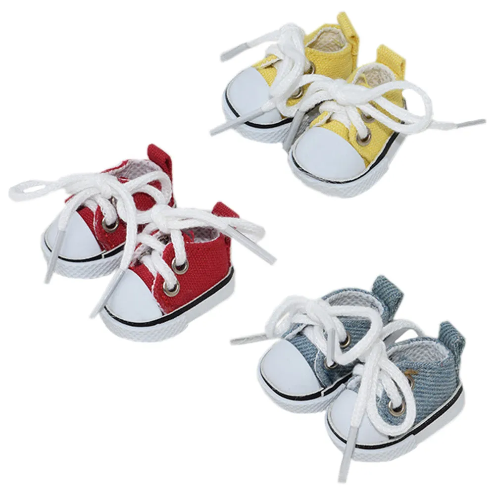 niannyyhouse 10cm Plush Doll 1/8BJD Canvas Shoes Length 3.8cm Stuffed Toy Dressup Gift