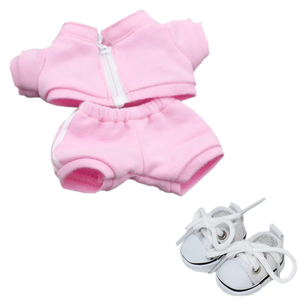 niannyyhouse 10cm Plush Doll Clothes Coat Pants Canvas Shoes Sportswear Outfit Soft Stuffed Toy Dressup