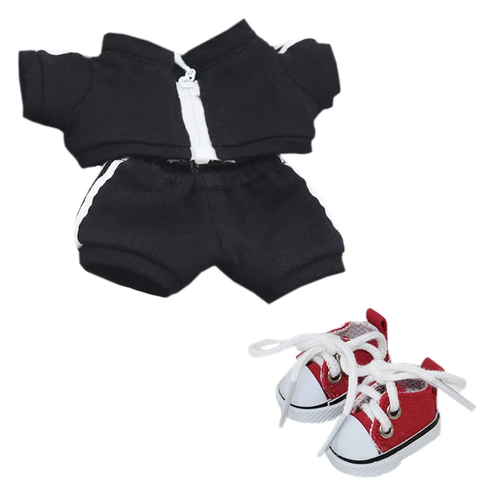 niannyyhouse 10cm Plush Doll Clothes Coat Pants Canvas Shoes Sportswear Outfit Soft Stuffed Toy Dressup