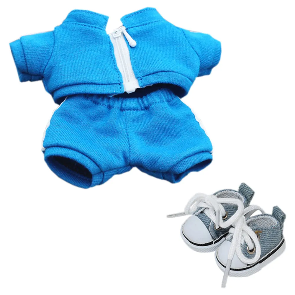 niannyyhouse 10cm Plush Doll Clothes Coat Pants Canvas Shoes Sportswear Outfit Soft Stuffed Toy Dressup