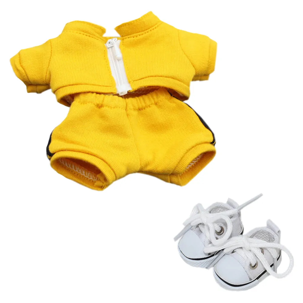 niannyyhouse 10cm Plush Doll Clothes Coat Pants Canvas Shoes Sportswear Outfit Soft Stuffed Toy Dressup