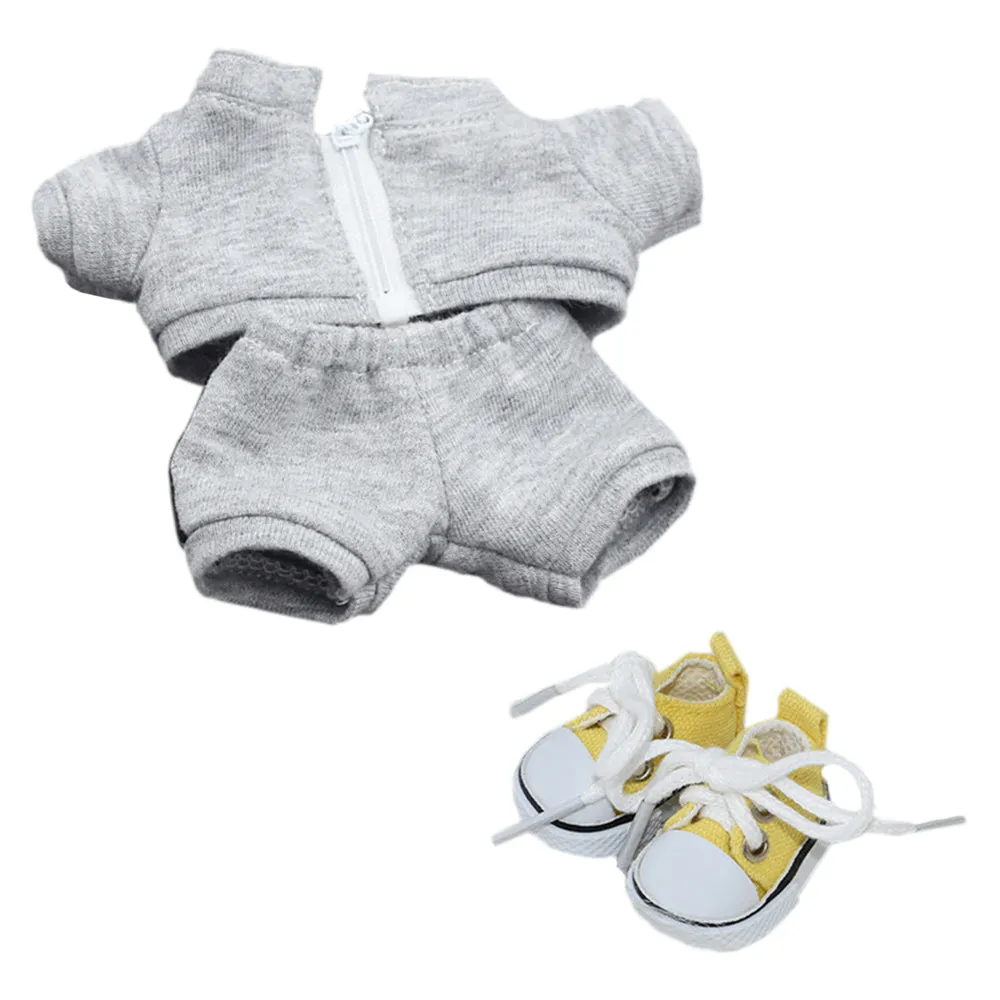 niannyyhouse 10cm Plush Doll Clothes Coat Pants Canvas Shoes Sportswear Outfit Soft Stuffed Toy Dressup