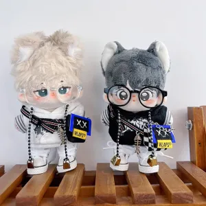 niannyyhouse 10cm Plush Doll Clothes Dark Night Dawn Set Hoodie T-Shirt Pants Glasses Knapsack Canvas Shoes Soft Stuffed Plush Toy Dress Up niannyyhouse 10cm Plush Doll Clothes Dark Night Dawn Set Hoodie T-Shirt Pants Glasses Knapsack Canvas Shoes Soft Stuffed Plush Toy Dress Up
