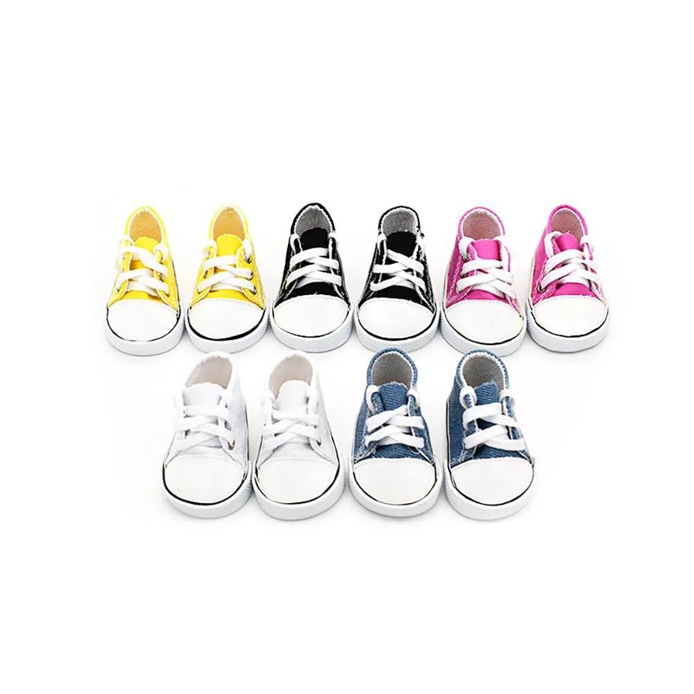 niannyyhouse 18in Doll Canvas Shoes Length 7cm 43cm Doll Accessories Dressup