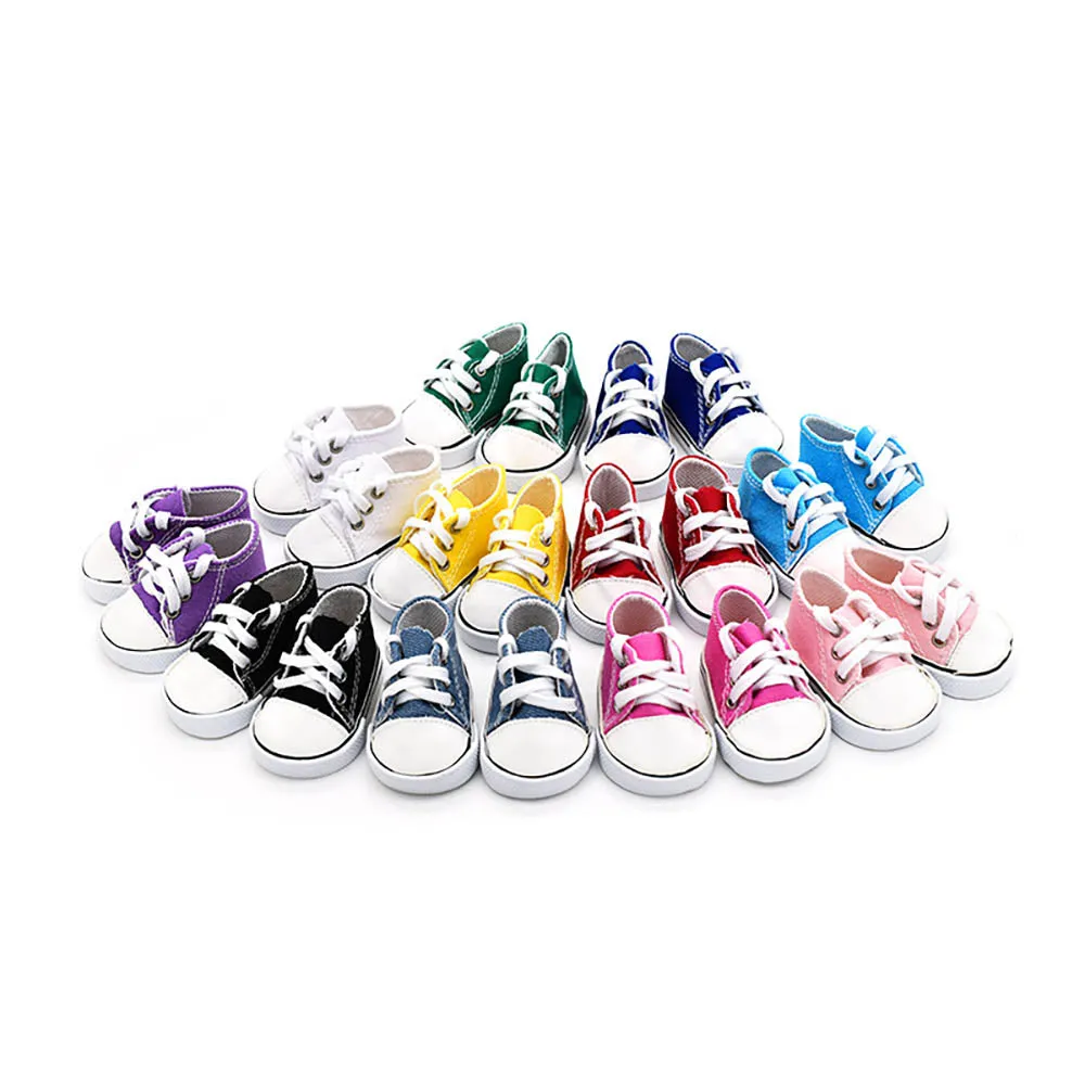niannyyhouse 18in Doll Canvas Shoes Length 7cm 43cm Doll Accessories Dressup