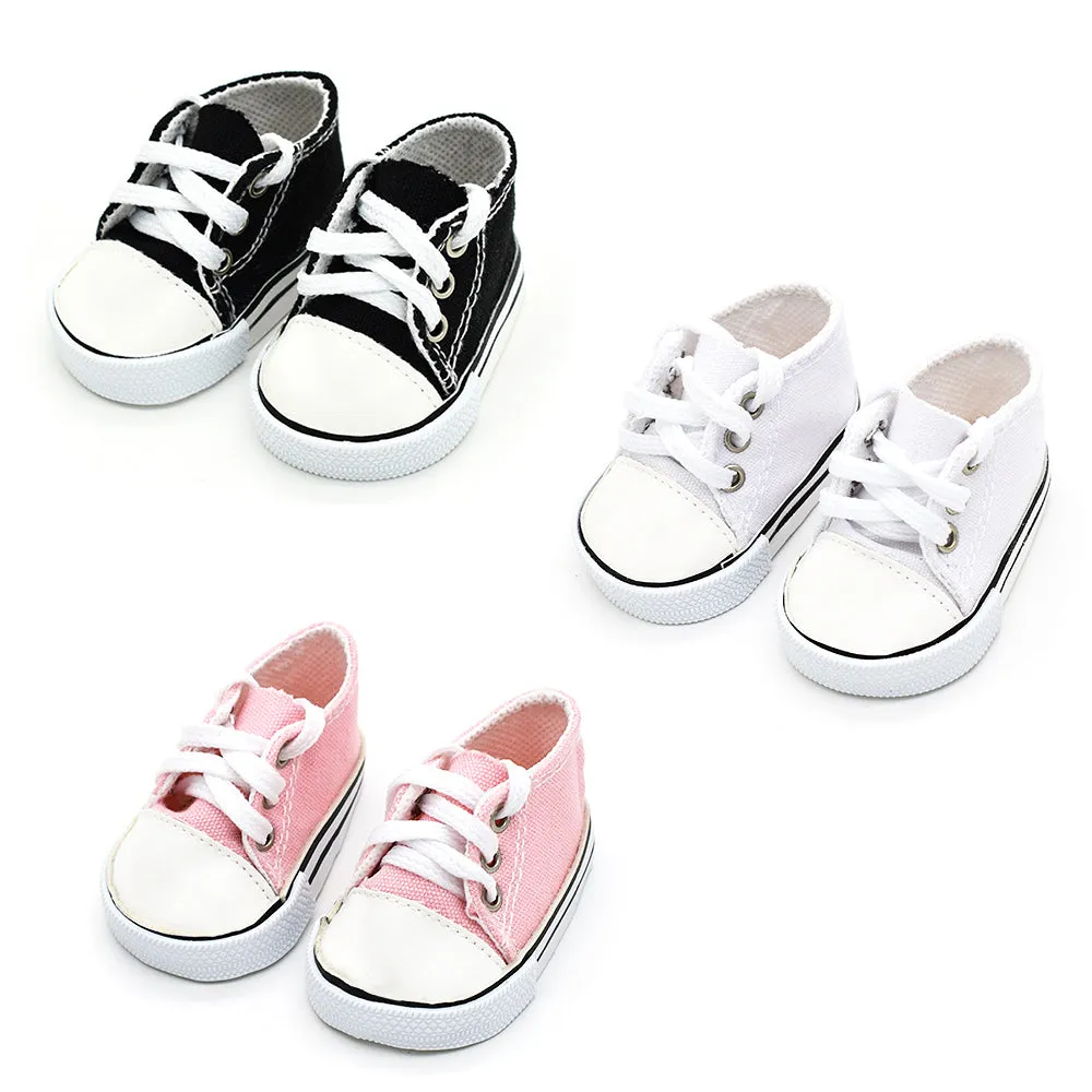 niannyyhouse 18in Doll Canvas Shoes Length 7cm 43cm Doll Accessories Dressup