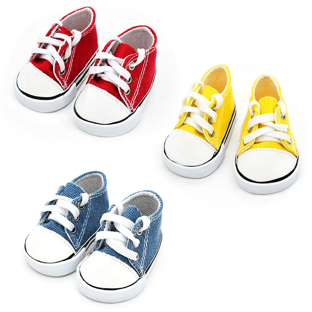 niannyyhouse 18in Doll Canvas Shoes Length 7cm 43cm Doll Accessories Dressup