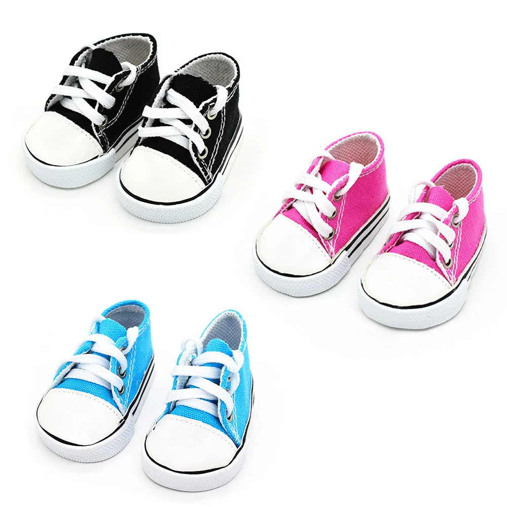 niannyyhouse 18in Doll Canvas Shoes Length 7cm 43cm Doll Accessories Dressup