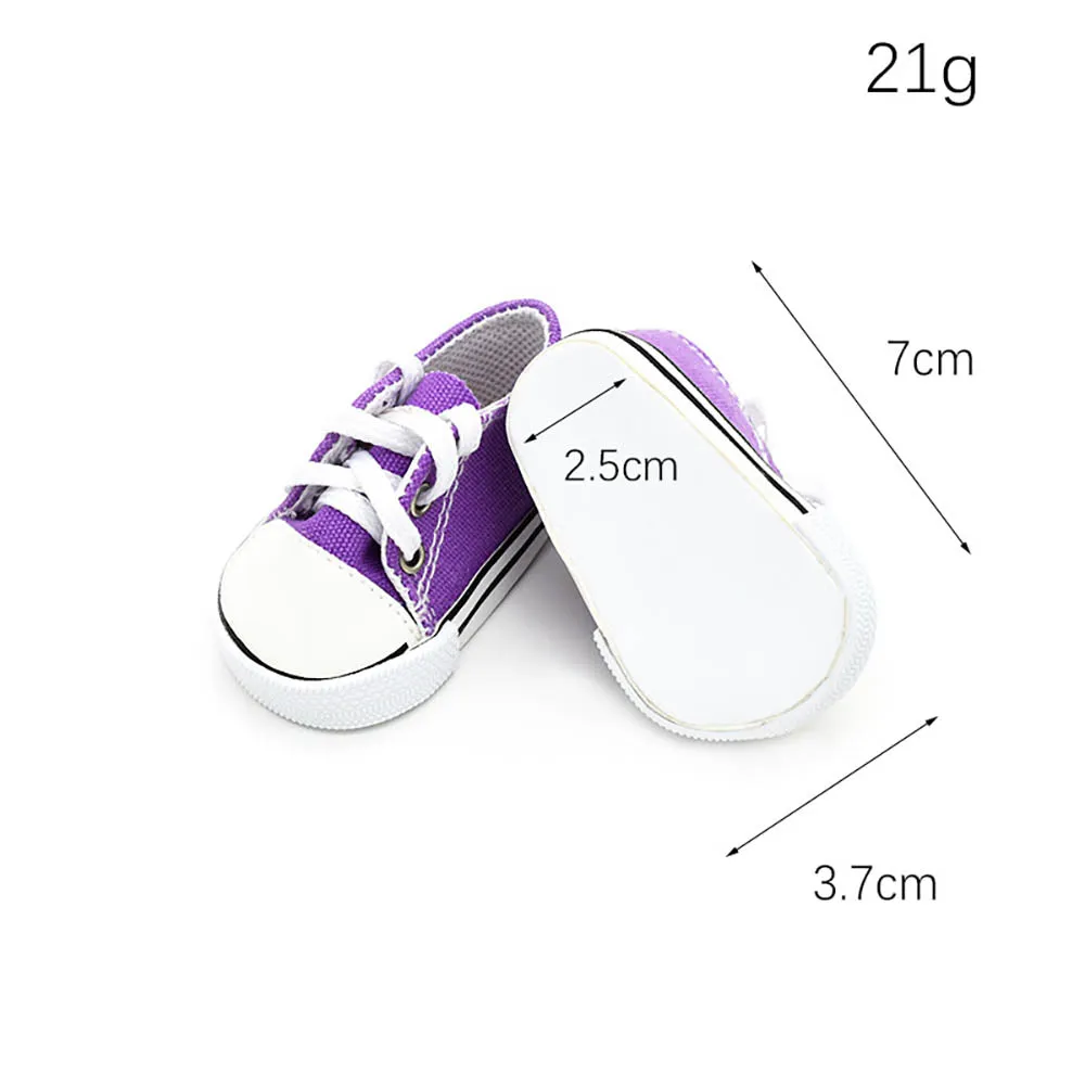niannyyhouse 18in Doll Canvas Shoes Length 7cm 43cm Doll Accessories Dressup