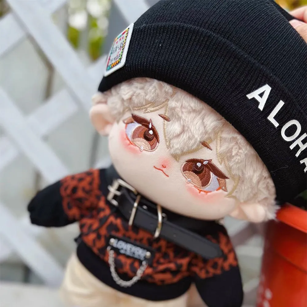 niannyyhouse 40cm Plush Doll Clothes Loose Hat Hoodie Pants Collar Canvas Shoes Leopard Print Set Doll Accessories