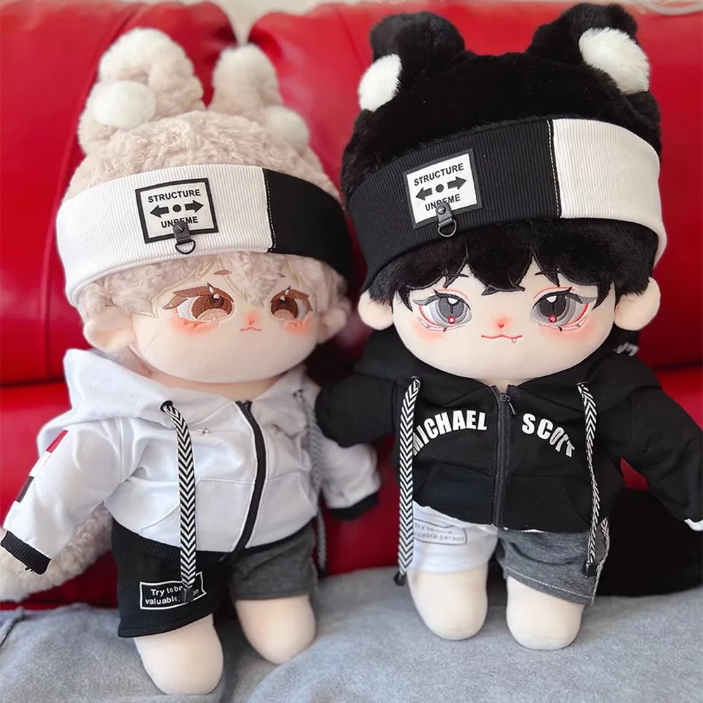 niannyyhouse 40cm Plush Doll Clothes Loose Headwear Hoodie Pants Canvas Shoes Doll Accessories Dress Up