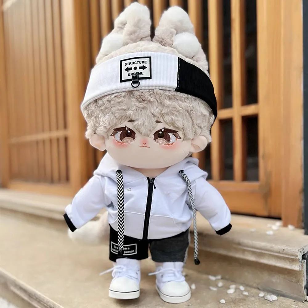 niannyyhouse 40cm Plush Doll Clothes Loose Headwear Hoodie Pants Canvas Shoes Doll Accessories Dress Up
