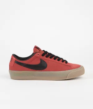 Nike SB Blazer Low Pro GT Shoes - Cinnabar / Black - Cinnabar - Gum Light Brown