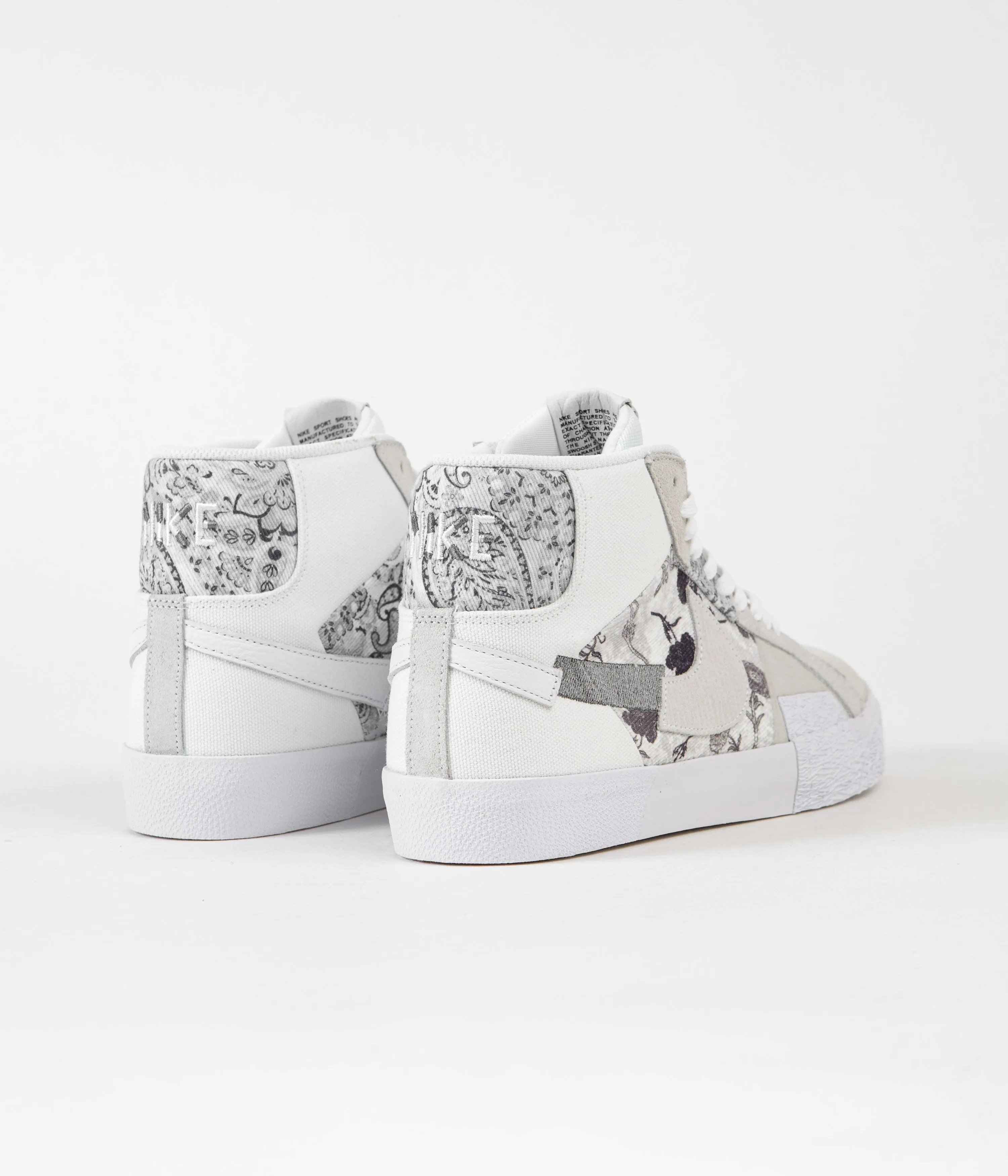 Nike SB Blazer Mid Premium Shoes - White / Smoke Grey - White - Pure Platinum