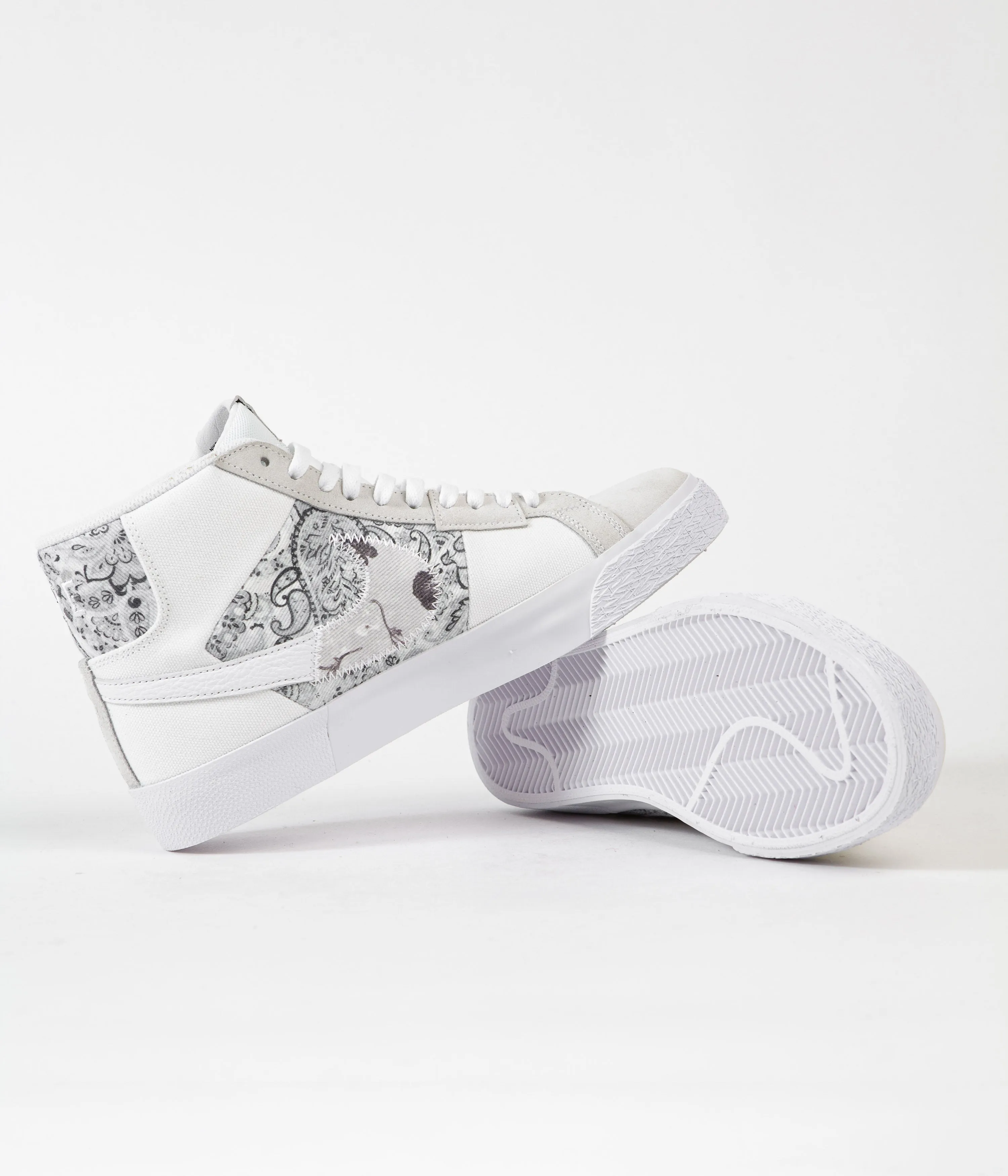 Nike SB Blazer Mid Premium Shoes - White / Smoke Grey - White - Pure Platinum