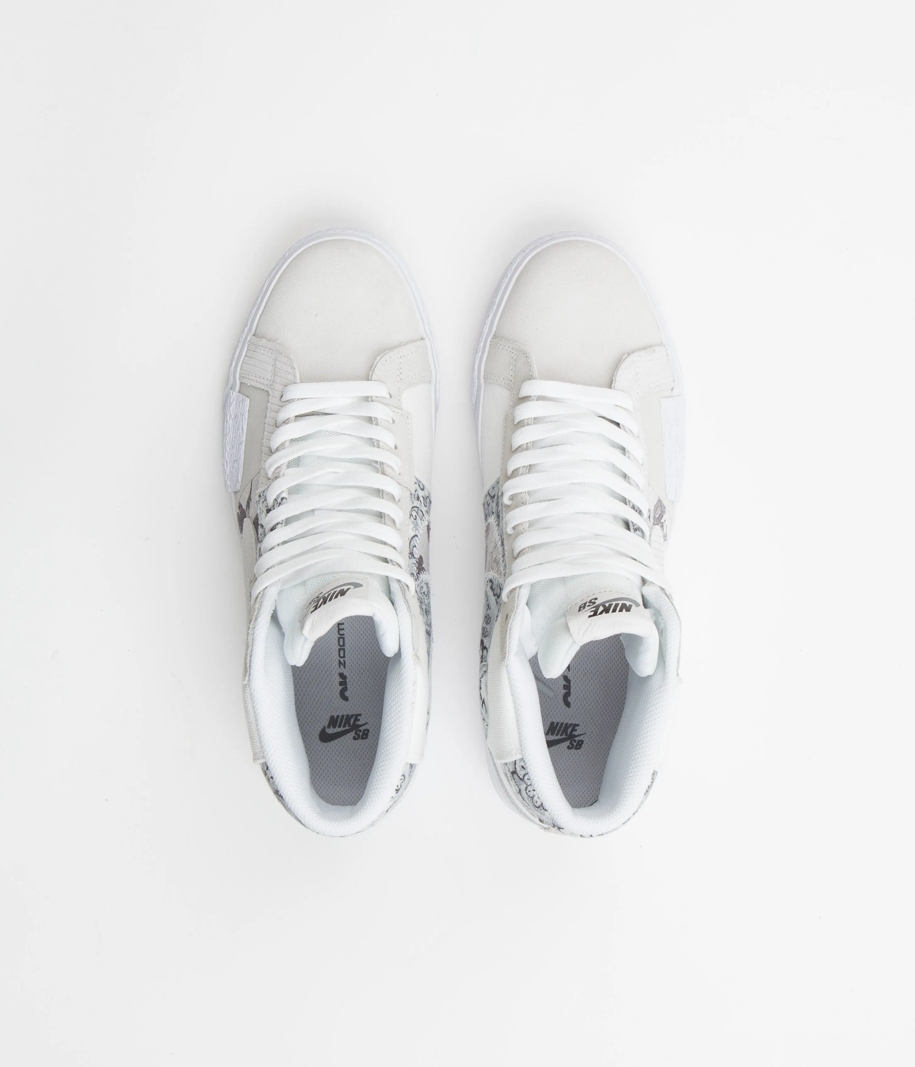 Nike SB Blazer Mid Premium Shoes - White / Smoke Grey - White - Pure Platinum