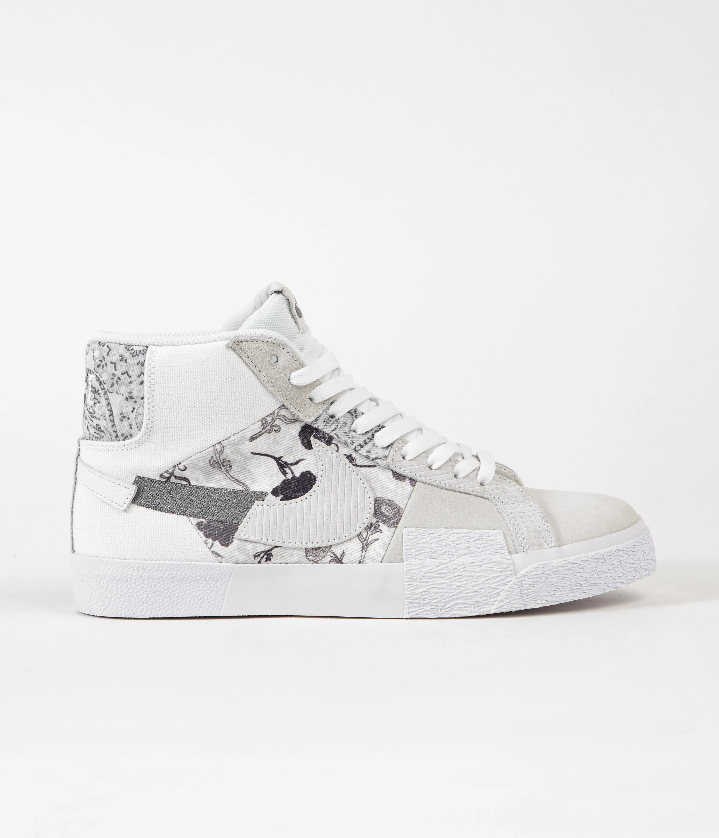 Nike SB Blazer Mid Premium Shoes - White / Smoke Grey - White - Pure Platinum