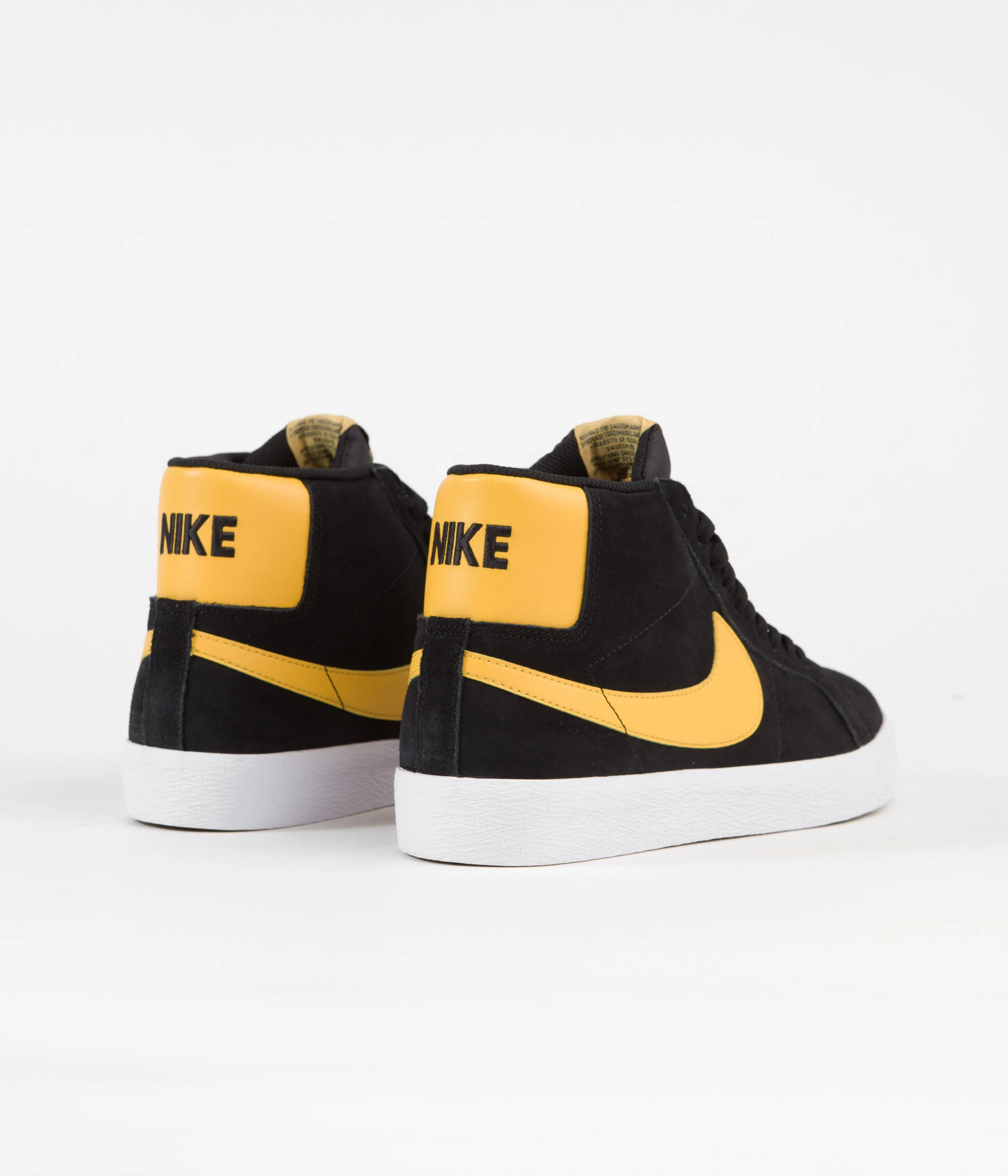 Nike SB Blazer Mid Shoes - Black / University Gold - Black - White
