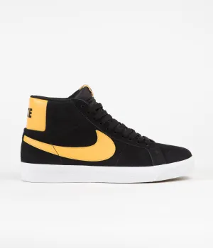 Nike SB Blazer Mid Shoes - Black / University Gold - Black - White