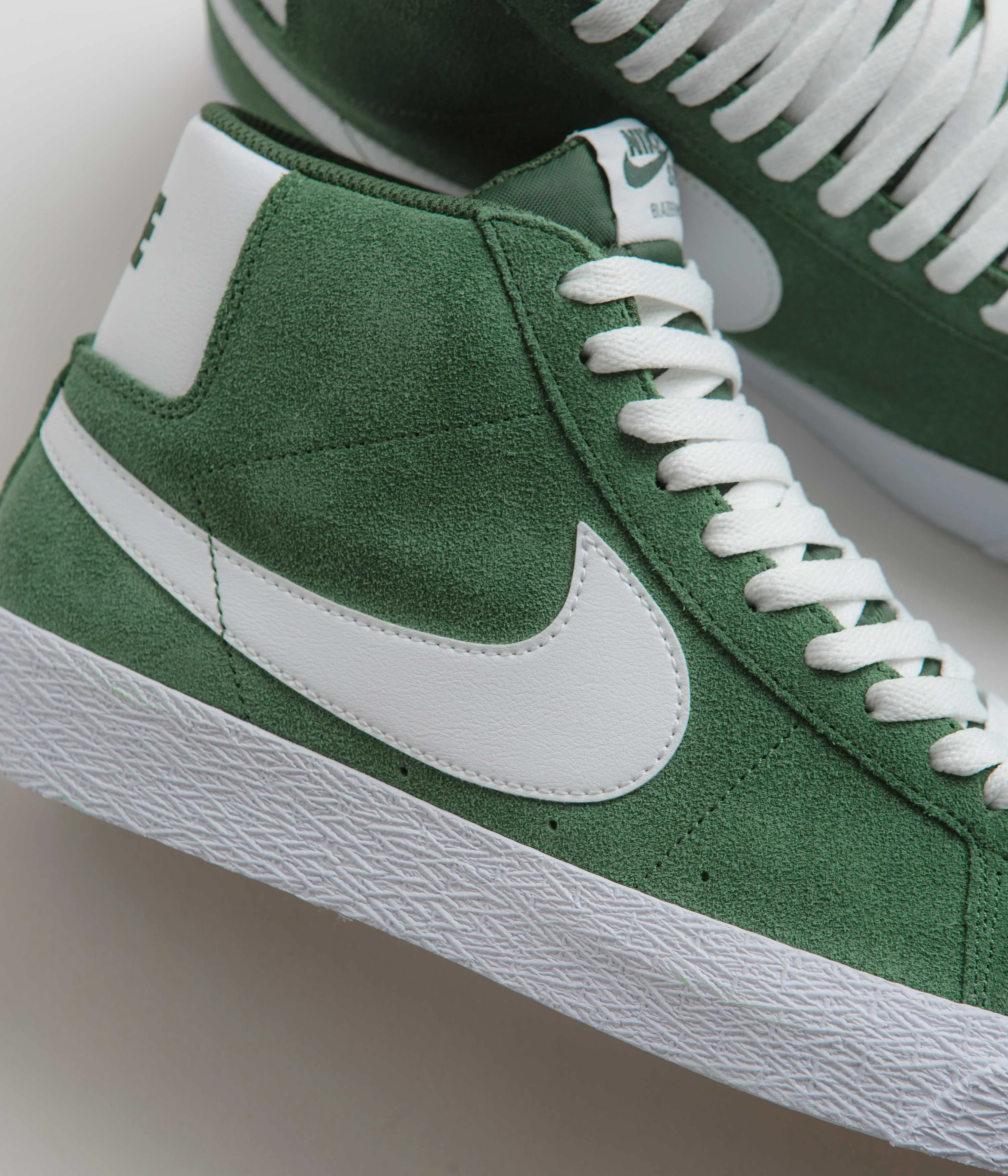 Nike SB Blazer Mid Shoes - Fir / White - Fir - White