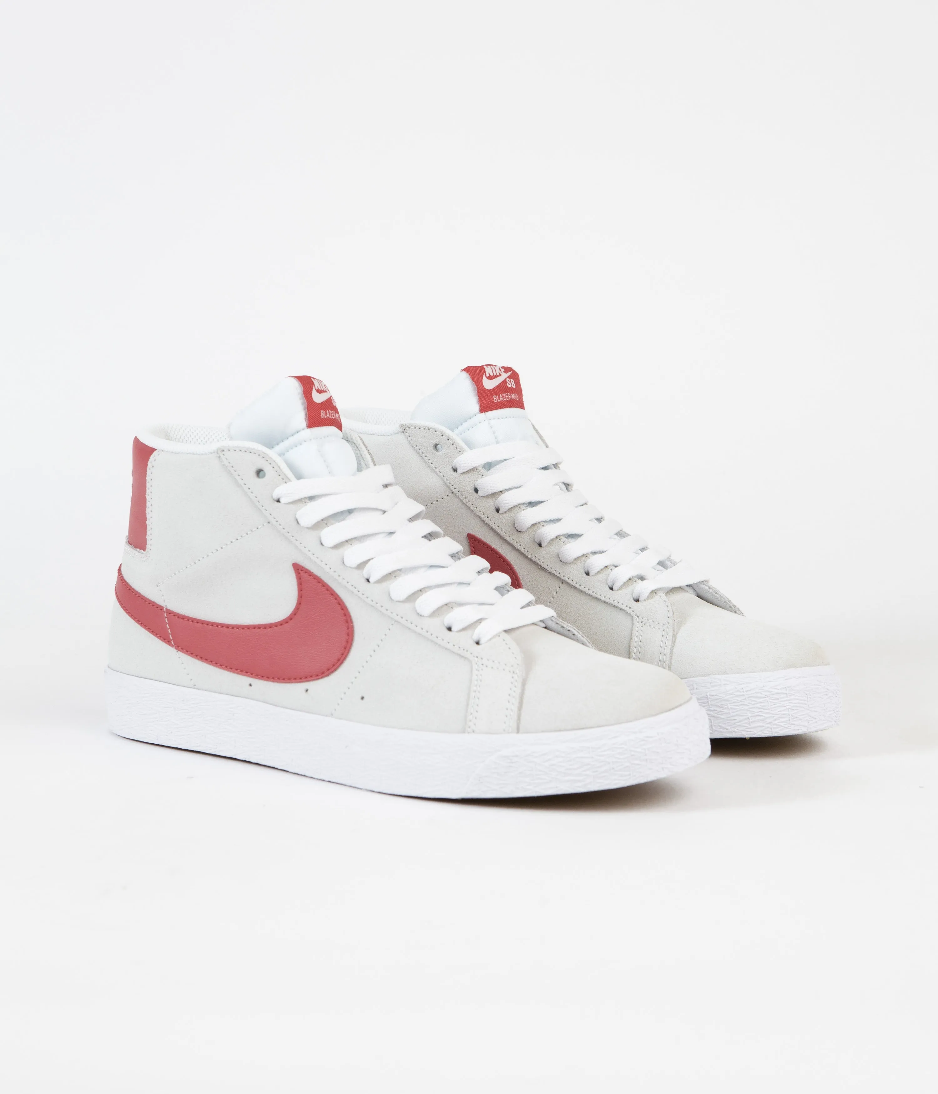 Nike SB Blazer Mid Shoes - Summit White / Lobster - Summit White - White