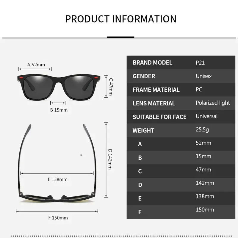QS731 Classic Square Sunglasses Men Women Outdoor Beach Fishing Sun Glasses UV400 Hiking Driving Cycling Eyewear Sport Glasses