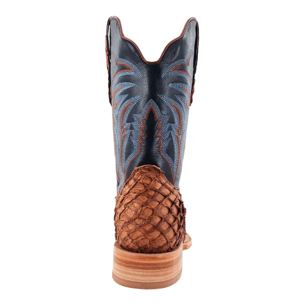 R. Watson Men's Matte Cognac Pirarucu Exotic Western Boots RW7802-2