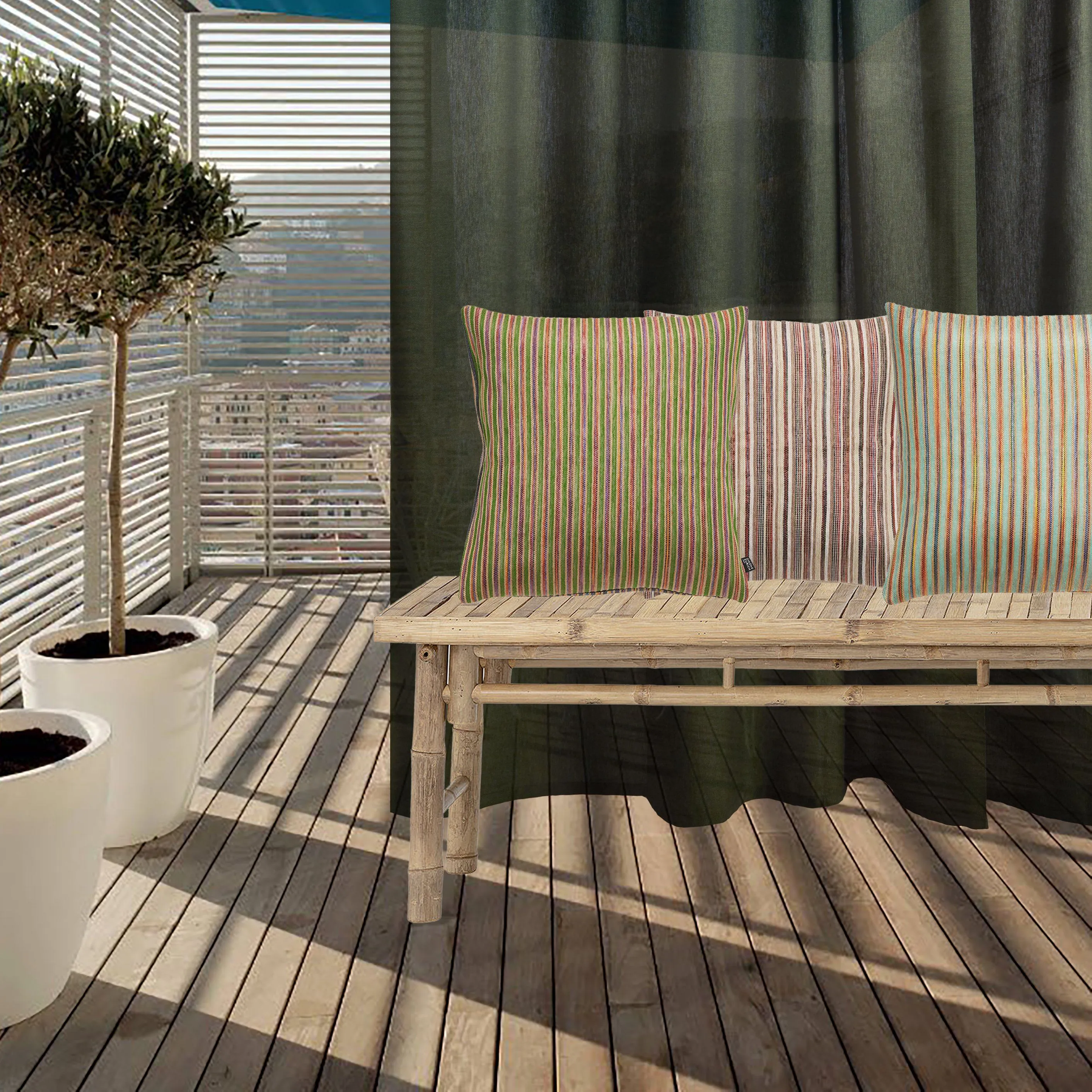 Raffia Pillows and Cushions "Waikiki" in Earth Color