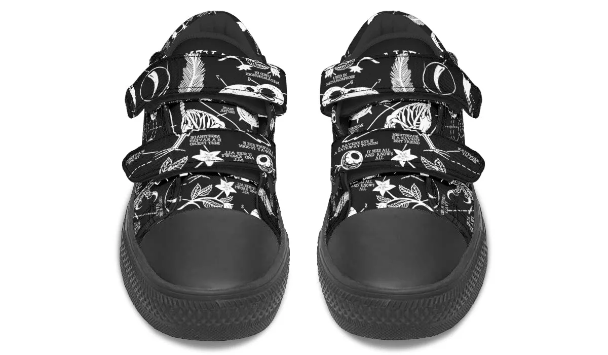 Raven Study Kids Low Tops - Easy Strap Canvas Kids Shoes with Durable Rubber Soles