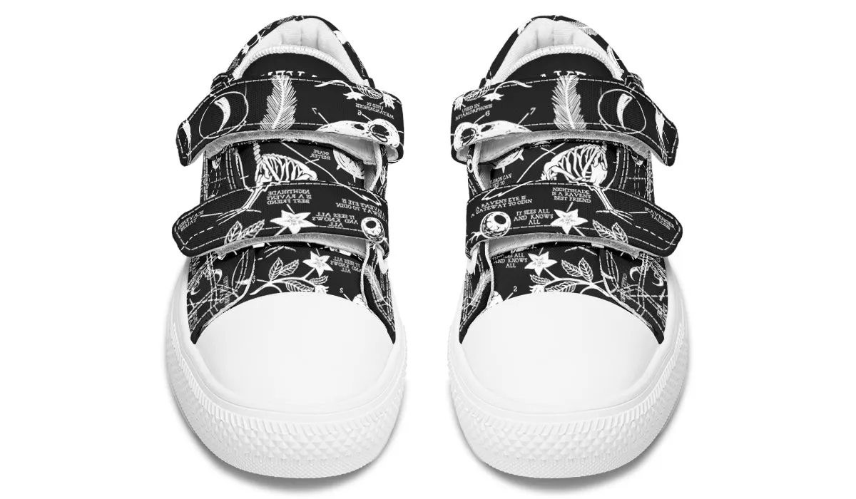 Raven Study Kids Low Tops - Easy Strap Canvas Kids Shoes with Durable Rubber Soles